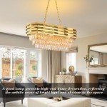 Elegant 8-Light Gold Crystal Chandelier for Dining Room