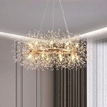 Modern 20-Light Golden Crystal Chandelier - 40 Inches