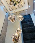 15 Glass Ball Modern Pendant Staircase Chandelier