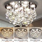 Modern 20" Mini Crystal Chandelier with Dimming