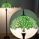 Tiffany Green Wisteria Stained Glass Floor Lamp