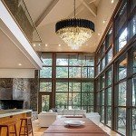 Gold and Black Modern Crystal Chandelier Fixture