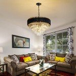 Gold and Black Modern Crystal Chandelier Fixture