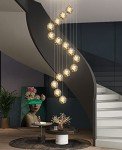 15 Glass Ball Modern Pendant Staircase Chandelier