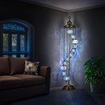 7ft Turkish Moroccan Mosaic Floor Lamp with 11 Globes
