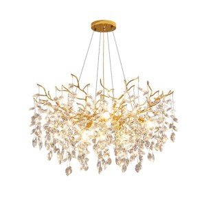 Gold Modern Crystal Tree Branch Chandelier Pendant