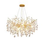 Gold Modern Crystal Tree Branch Chandelier Pendant