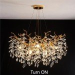 Gold Modern Crystal Tree Branch Chandelier Pendant