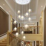 Colorful Minimalist Staircase Chandelier with 18 Lights