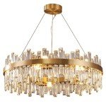 Modern Crystal Chandelier with Adjustable LED Light