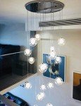 Colorful Minimalist Staircase Chandelier with 18 Lights