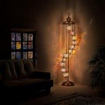 7ft Turkish Moroccan Mosaic Floor Lamp with 11 Globes