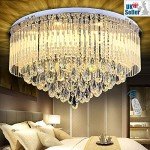Modern LED Crystal Flush Ceiling Light with Remote