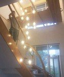 Colorful Minimalist Staircase Chandelier with 18 Lights