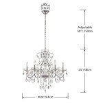 Modern 6 Light Crystal Chandelier Fixture
