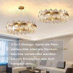 Modern Crystal Chandelier with Adjustable LED Light