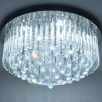 Modern LED Crystal Flush Ceiling Light with Remote