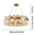 Modern Crystal Chandelier with Adjustable LED Light
