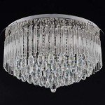 Modern LED Crystal Flush Ceiling Light with Remote