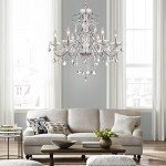 Modern 6 Light Crystal Chandelier Fixture