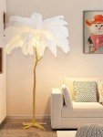 Modern Ostrich Feather Floor Lamp for Living Room