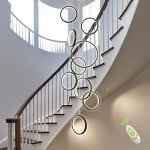 Black Modern LED Chandelier with Remote Dimming
