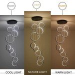 Black Modern LED Chandelier with Remote Dimming