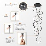 Black Modern LED Chandelier with Remote Dimming