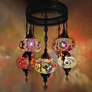 Colorful Moroccan Mosaic Ceiling Chandelier Lamp