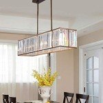 Modern K9 Crystal Rectangle Chandelier Light Fixture