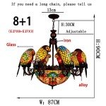 Tiffany Parrot Chandelier Lamp in Red Bronze