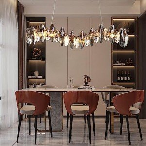 Elegant Vintage Gold Crystal Chandelier Pendant Light
