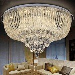 Modern K9 Crystal LED Round Ceiling Light with Remote