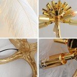 Elegant LED Floor Lamp with Ostrich Feathers