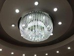 Modern K9 Crystal LED Round Ceiling Light with Remote