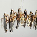 Elegant Vintage Gold Crystal Chandelier Pendant Light