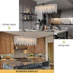 Modern Rectangular Crystal Chandelier with 8 Lights