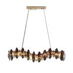 Elegant Vintage Gold Crystal Chandelier Pendant Light