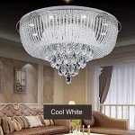 Modern K9 Crystal LED Round Ceiling Light with Remote