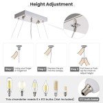 Modern Rectangular Crystal Chandelier with 8 Lights