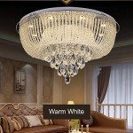Modern K9 Crystal LED Round Ceiling Light with Remote