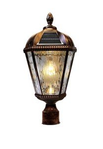 Gama Sonic Solar Post Light - Brushed Bronze Finish