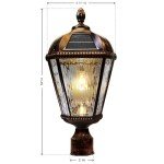 Gama Sonic Solar Post Light - Brushed Bronze Finish
