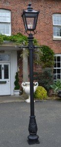 Victorian Cast Iron Lamp Post with Sensor Bulb