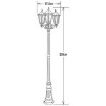 Firenze 3-Light Outdoor Lamp Post - Matt Black