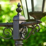 Vintage Black Outdoor Candelabra Lamp with Frosted Glass