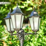 Vintage Black Outdoor Candelabra Lamp with Frosted Glass