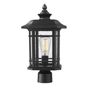 Emliviar 17" Black Outdoor Post Light Fixture
