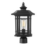 Emliviar 17" Black Outdoor Post Light Fixture