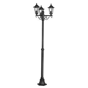 Victorian Style Black Outdoor Lantern Post - 3 Flames